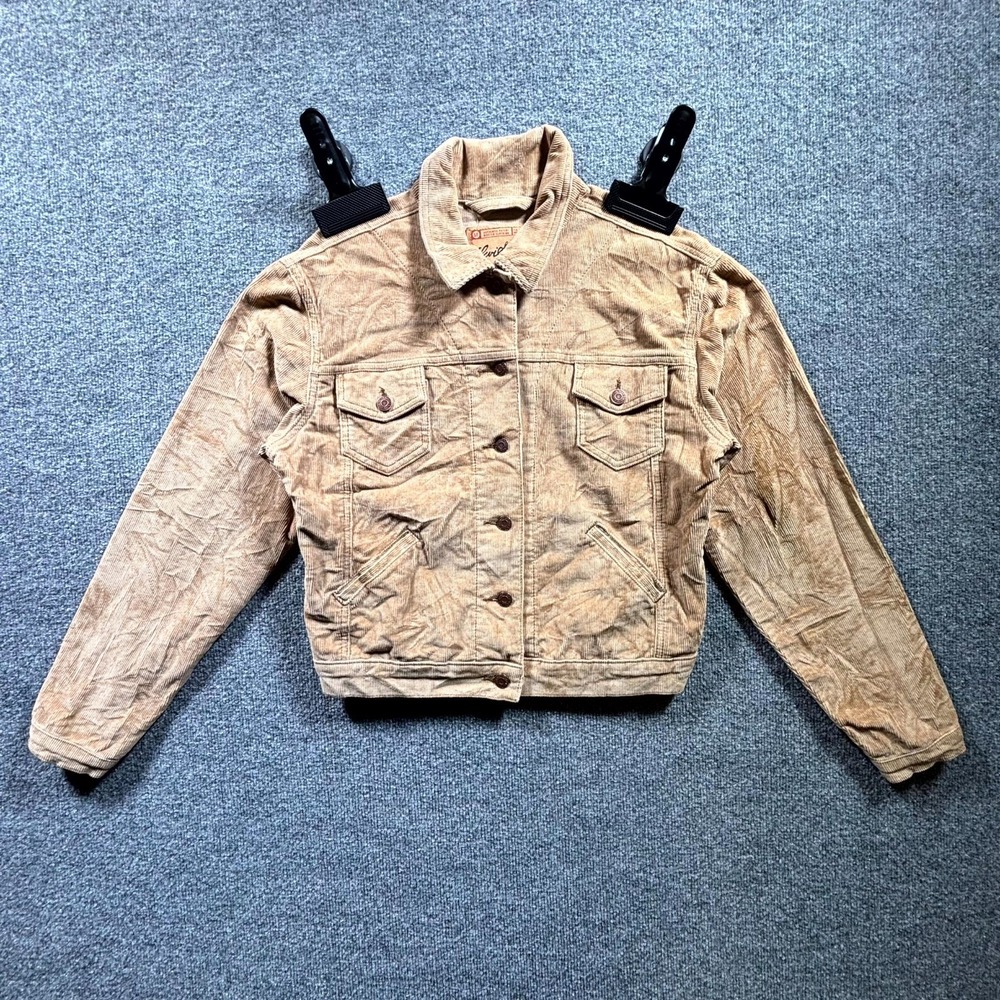 Vintage Levi's Strauss Signature Trucker Jacket Women's Small Brown Corduroy Y2K